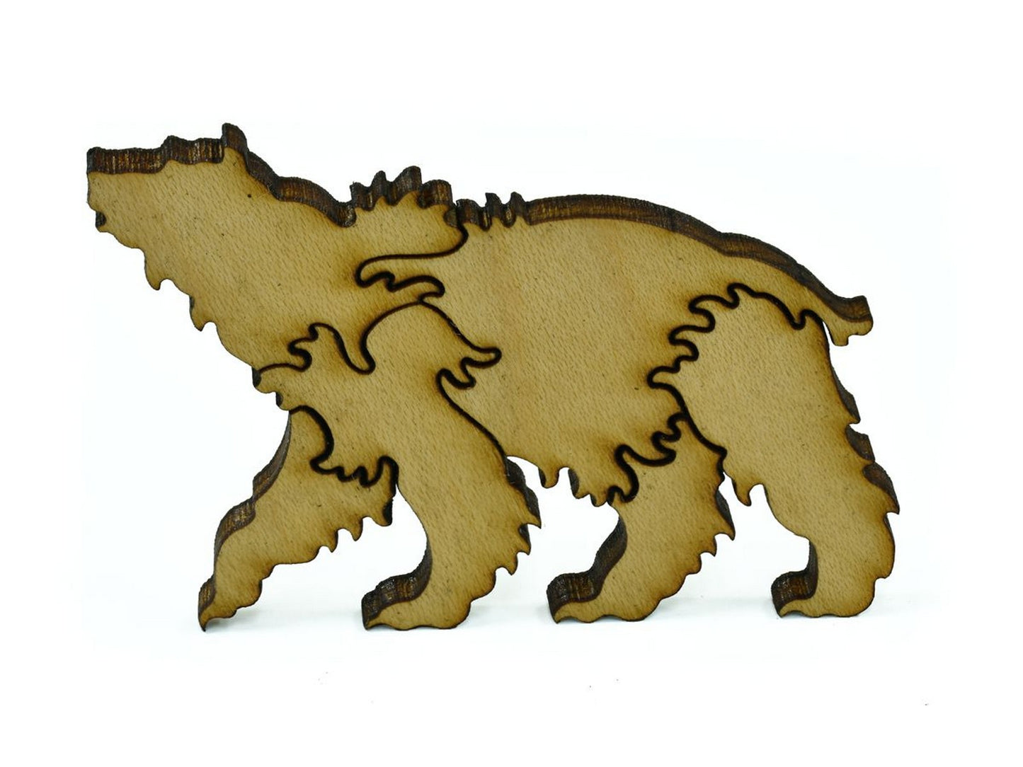 A closeup of pieces that make up a multi-piece bear.