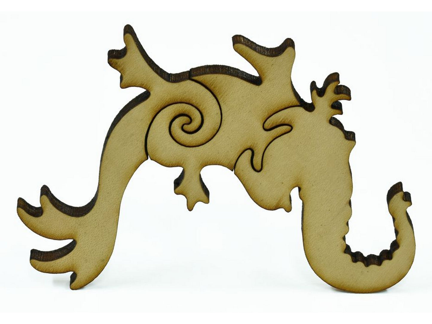 A closeup of pieces in the shape of a fish.