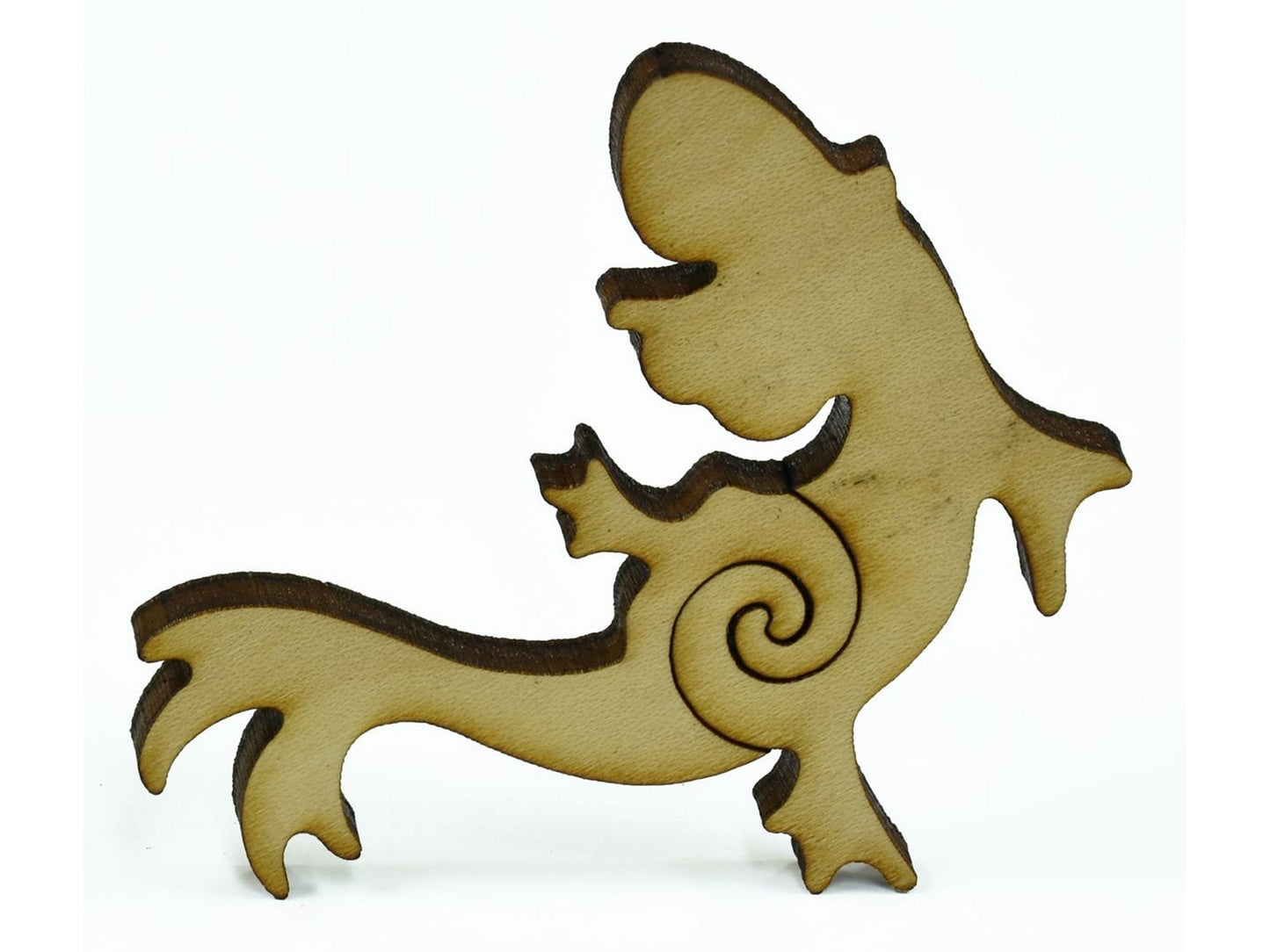 A closeup of pieces in the shape of a smiling fish.