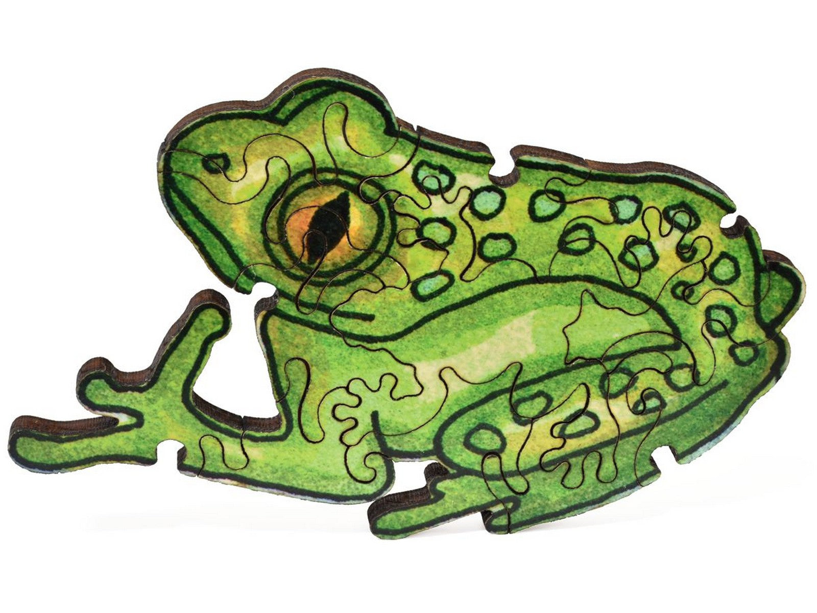 A closeup of pieces showing a multi-piece frog.