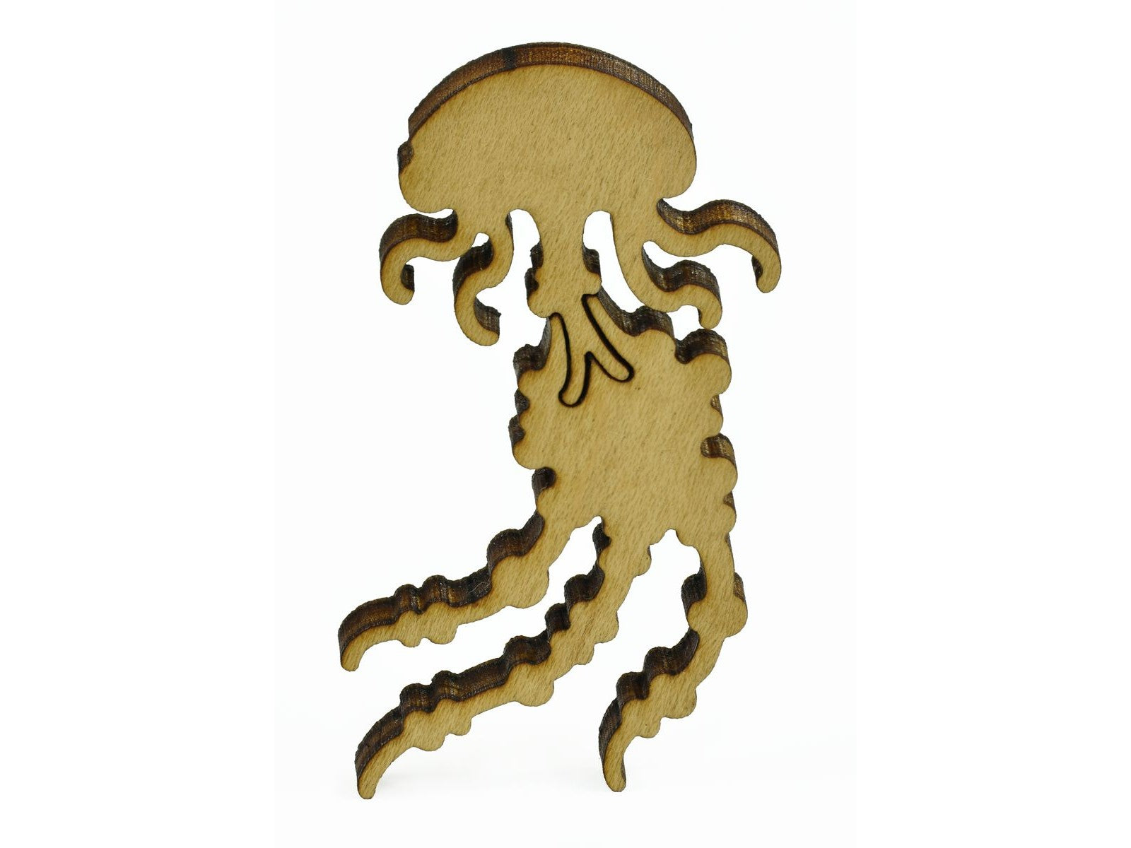 A closeup of pieces in the shape of a jellyfish.