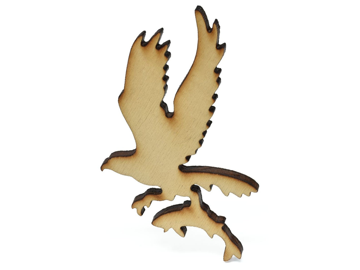 A closeup of a piece showing an eagle carrying a fish in its talons.