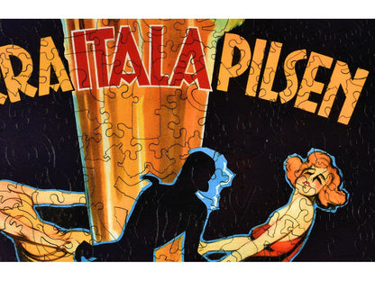A closeup of the front of the puzzle, Birra Italia Pilsen.