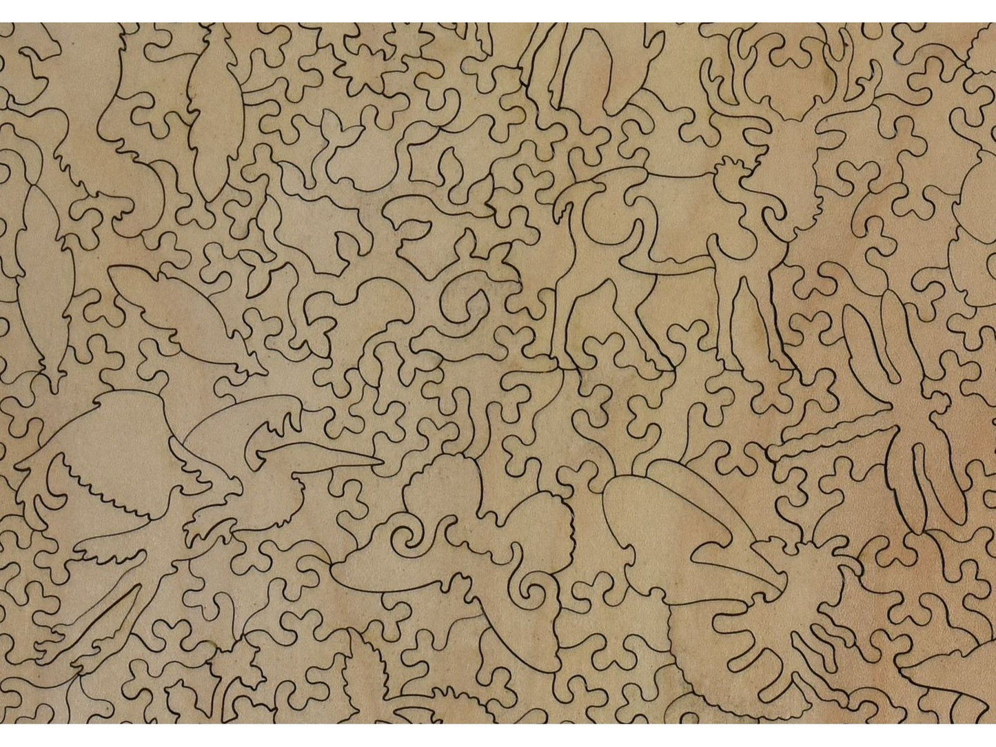 Second image for A closeup of the back of the puzzle, Black Bear, showing the detail in the pieces.