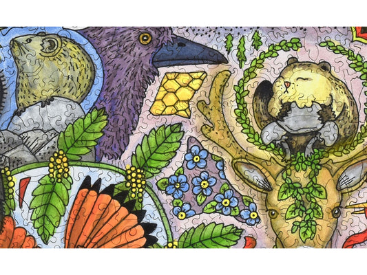 A closeup of the front of the puzzle, Black Bear.