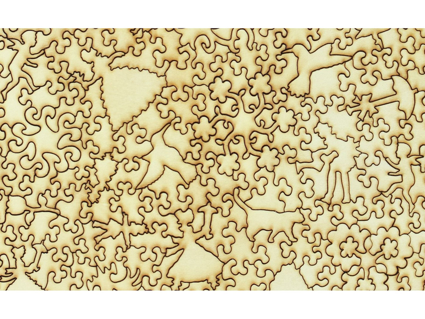 A closeup of the back of the puzzle, Camille Monet in the Garden.