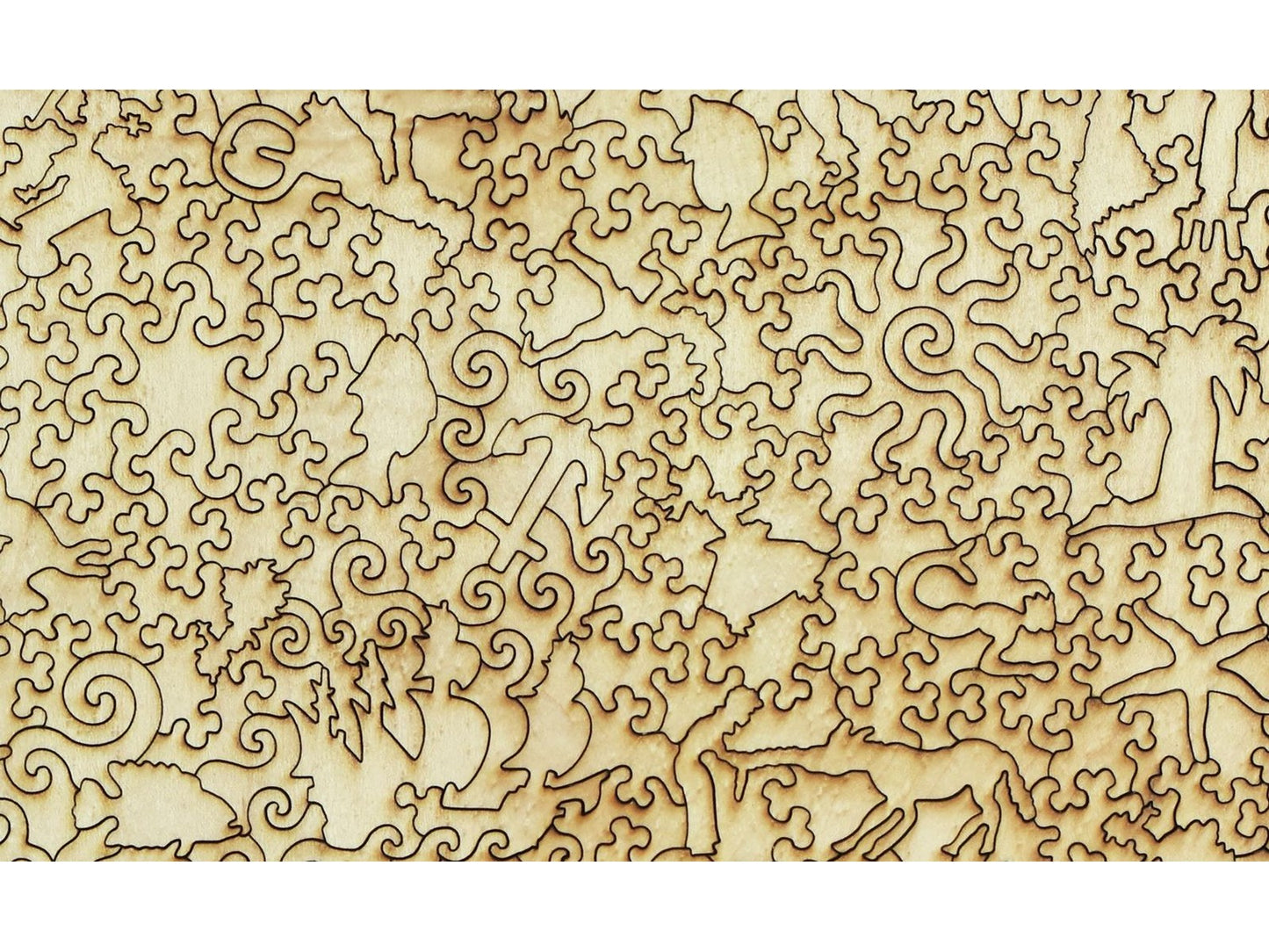 A closeup of the back of the puzzle, Children Playing on the Beach.