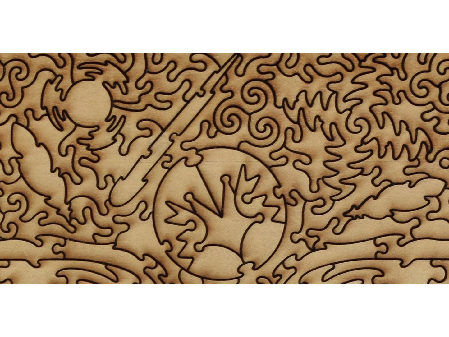 A closeup of the back of the puzzle, Chimney Rock, showing the detail in the pieces.