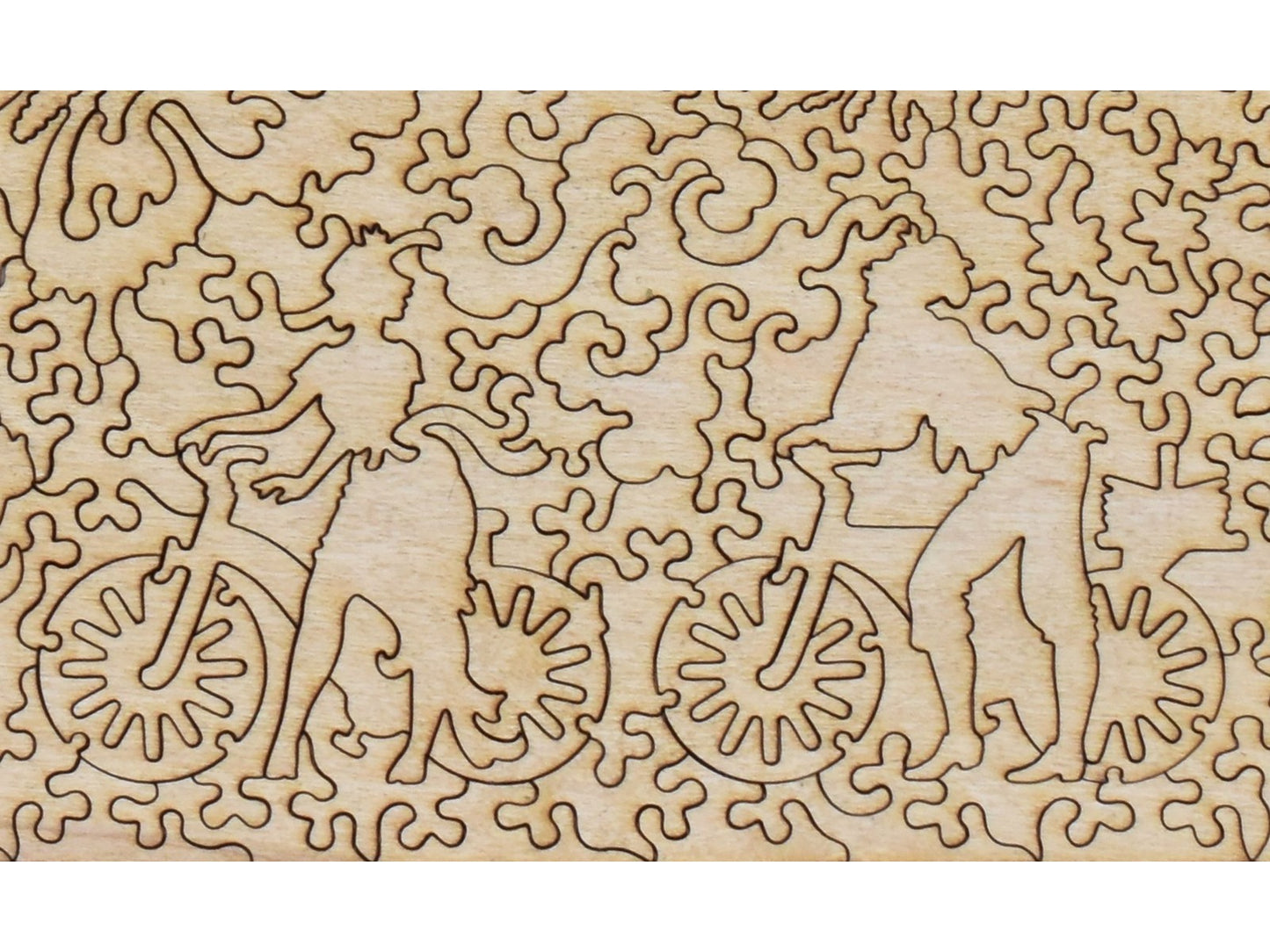 Second image for A closeup of the back of the puzzle, Coastal Landscape with Blooming Lilac Bush, showing the detail in the pieces.