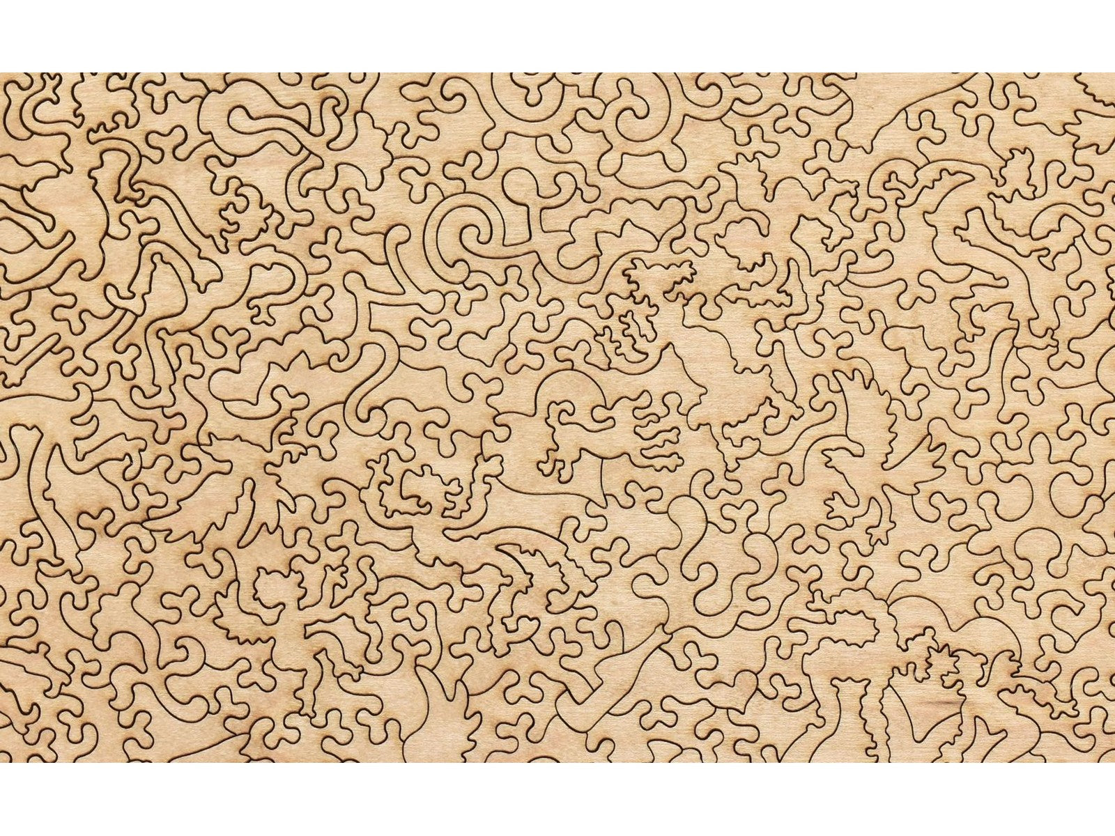 A closeup of the back of the puzzle, Cupid Garden Party.