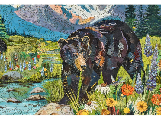 A closeup of the front of the puzzle, Distracted, showing the detail in the pieces.