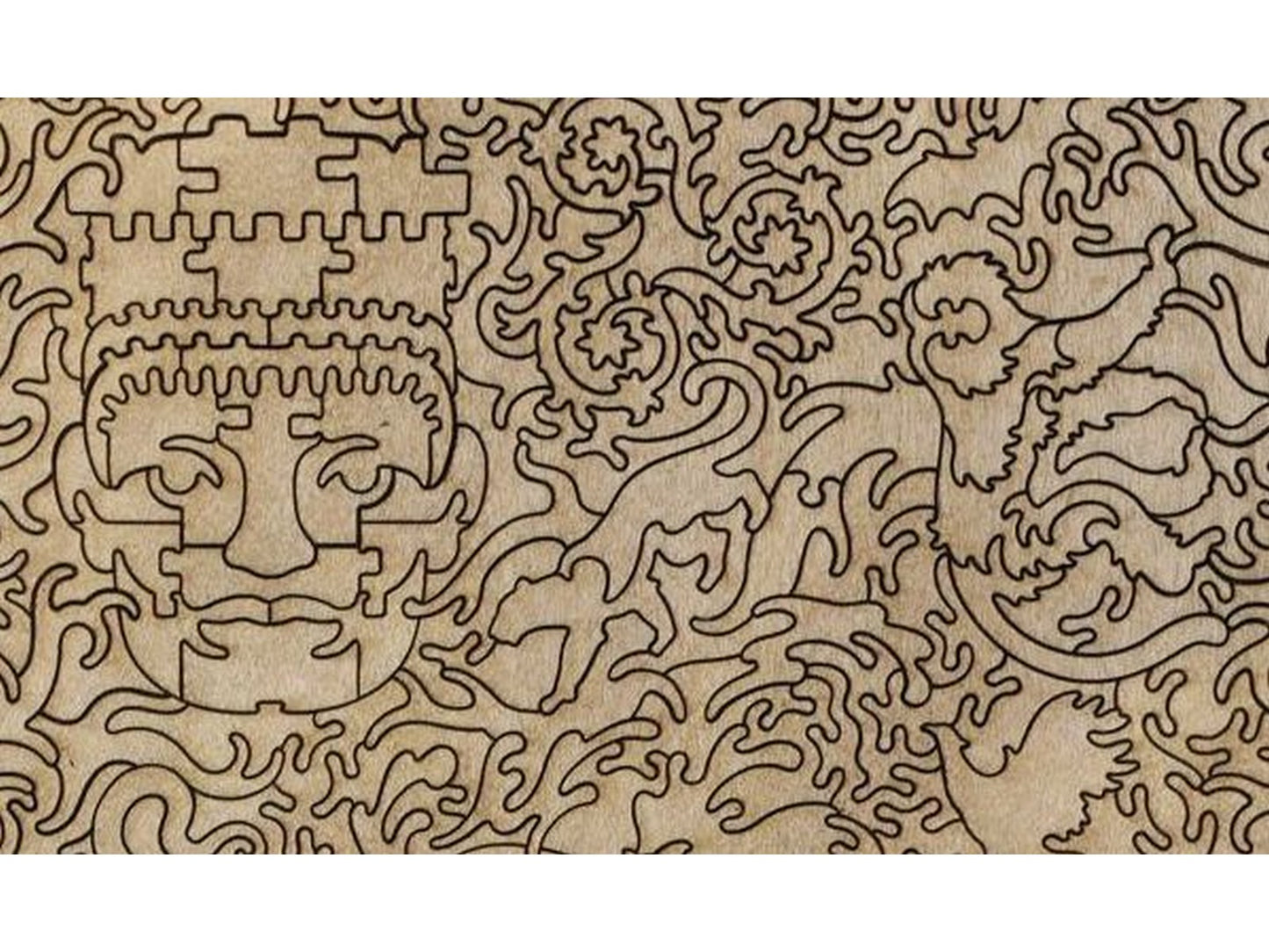 A closeup of the back of the puzzle, Elephant Pool, showing the detail in the pieces.