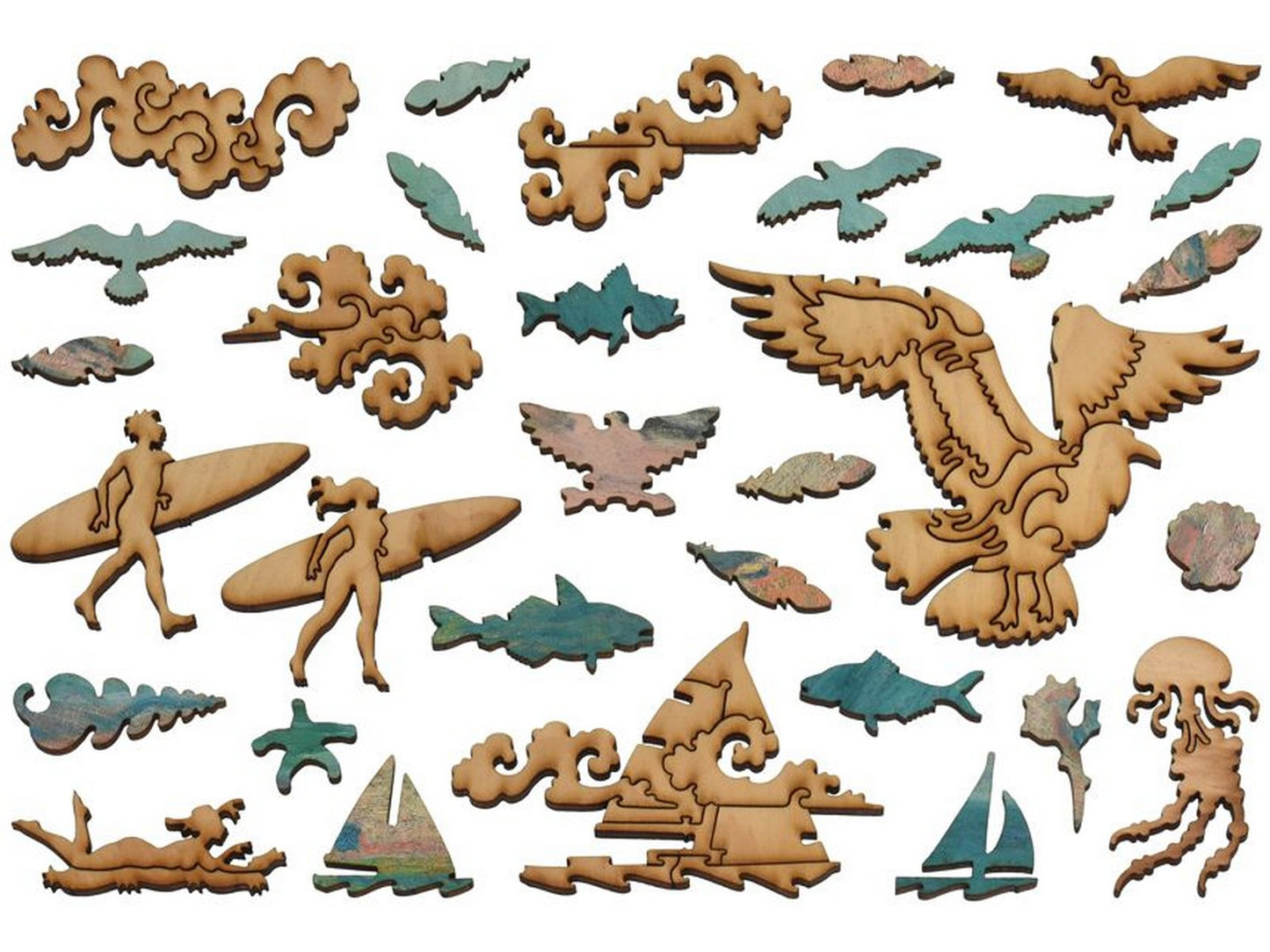 The whimsies that can be found in the puzzle, Étretat: The Beach and the Falaise d'Amont.