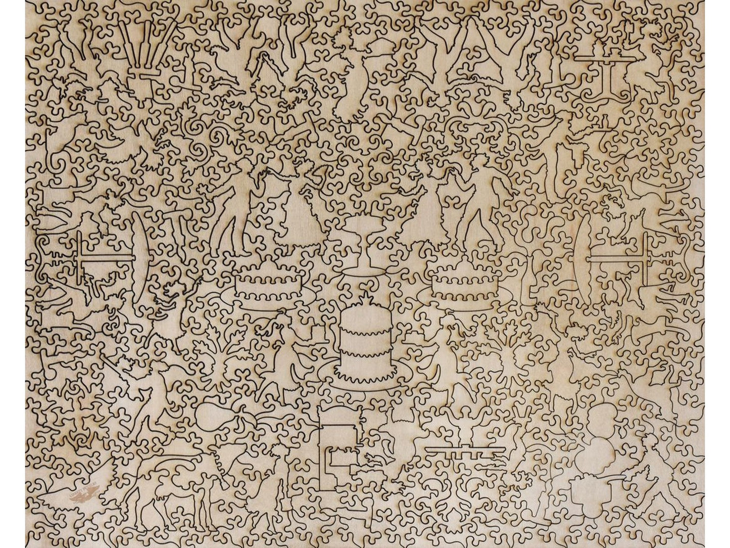 The back of the puzzle, Fancy Cakes.