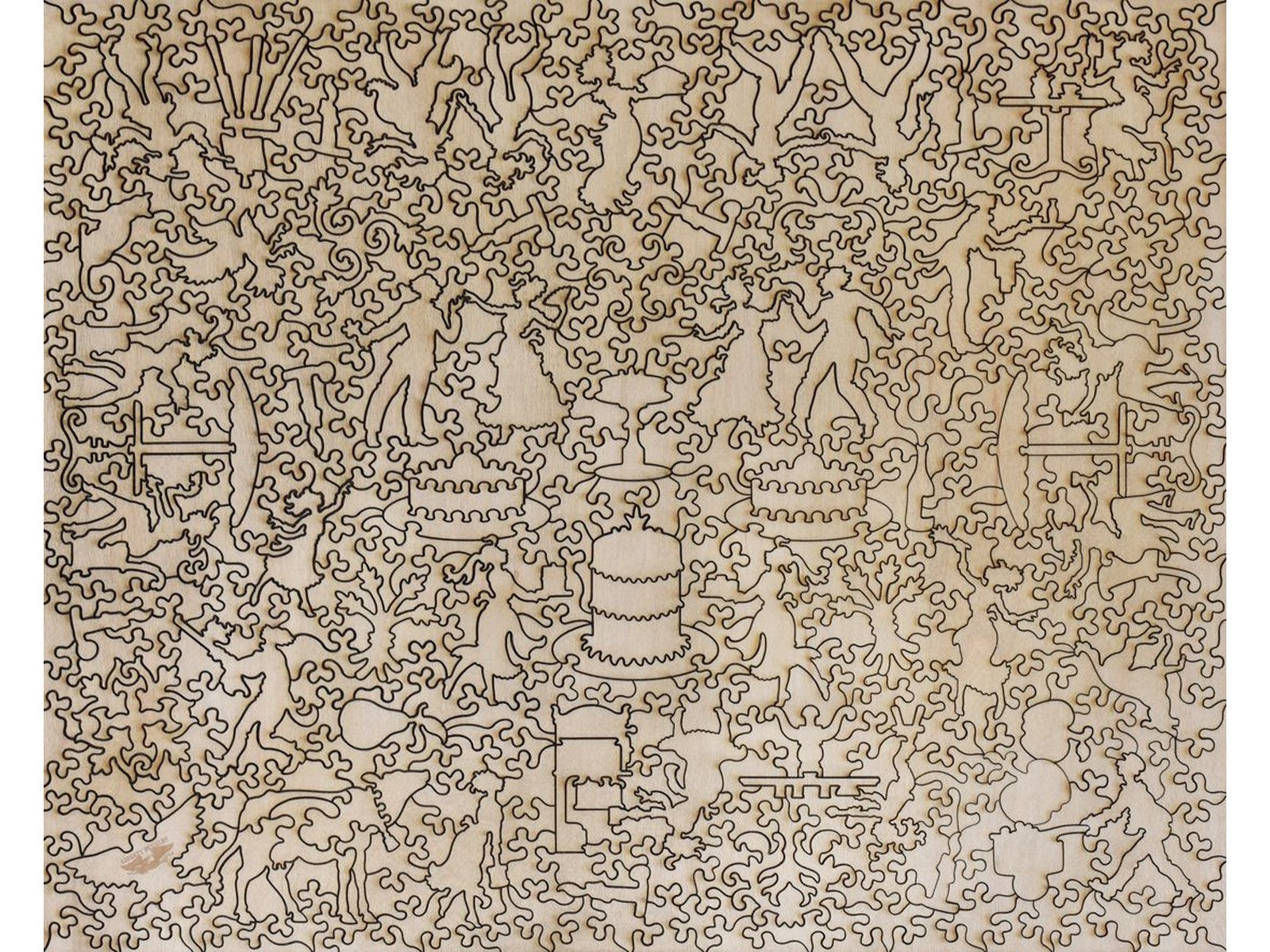 The back of the puzzle, Fancy Cakes.