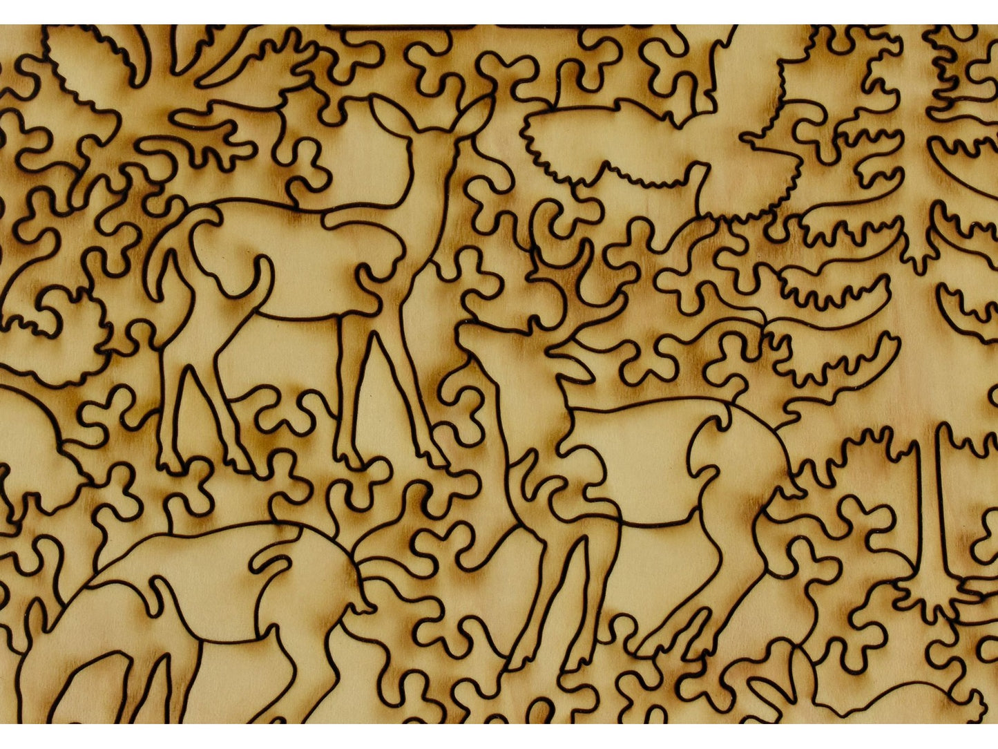 A closeup of the back of the puzzle, Foraging at First Light.