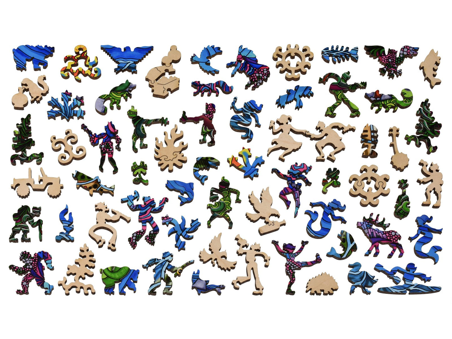 The whimsies that can be found in the puzzle, forest lakes.