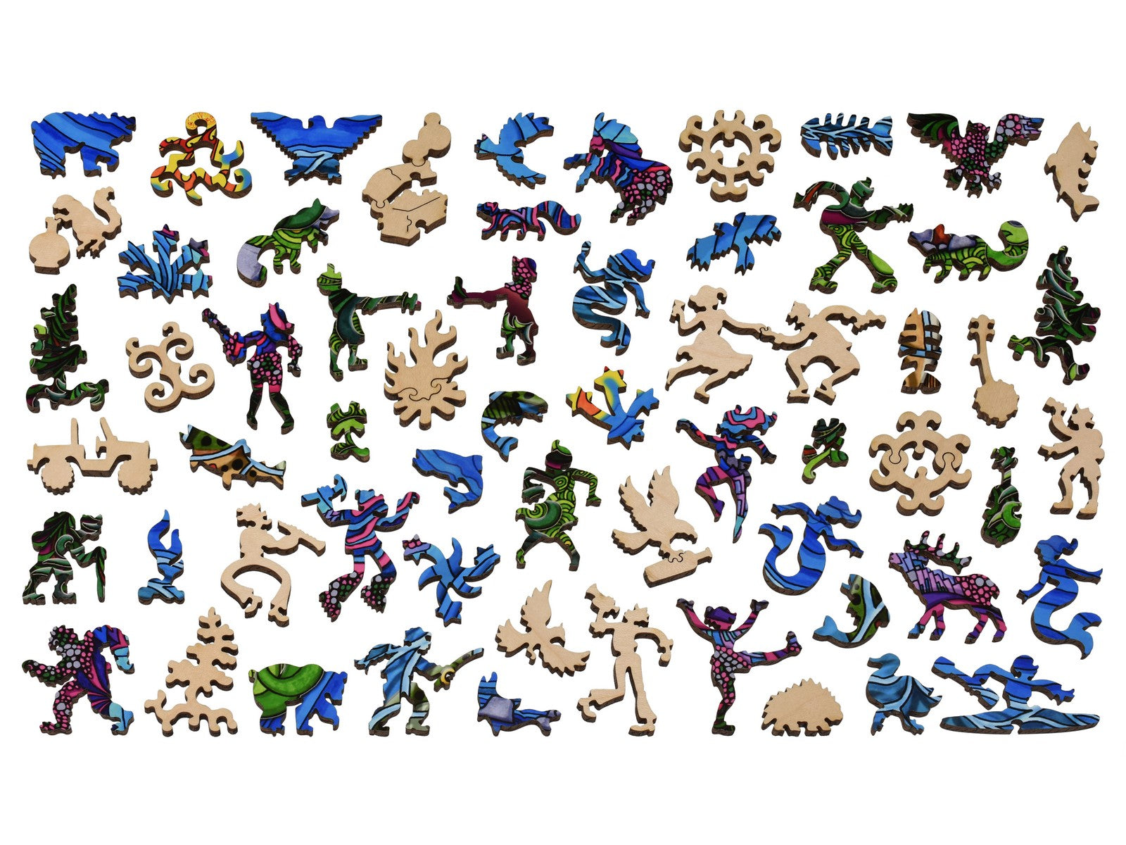 The whimsies that can be found in the puzzle, forest lakes.