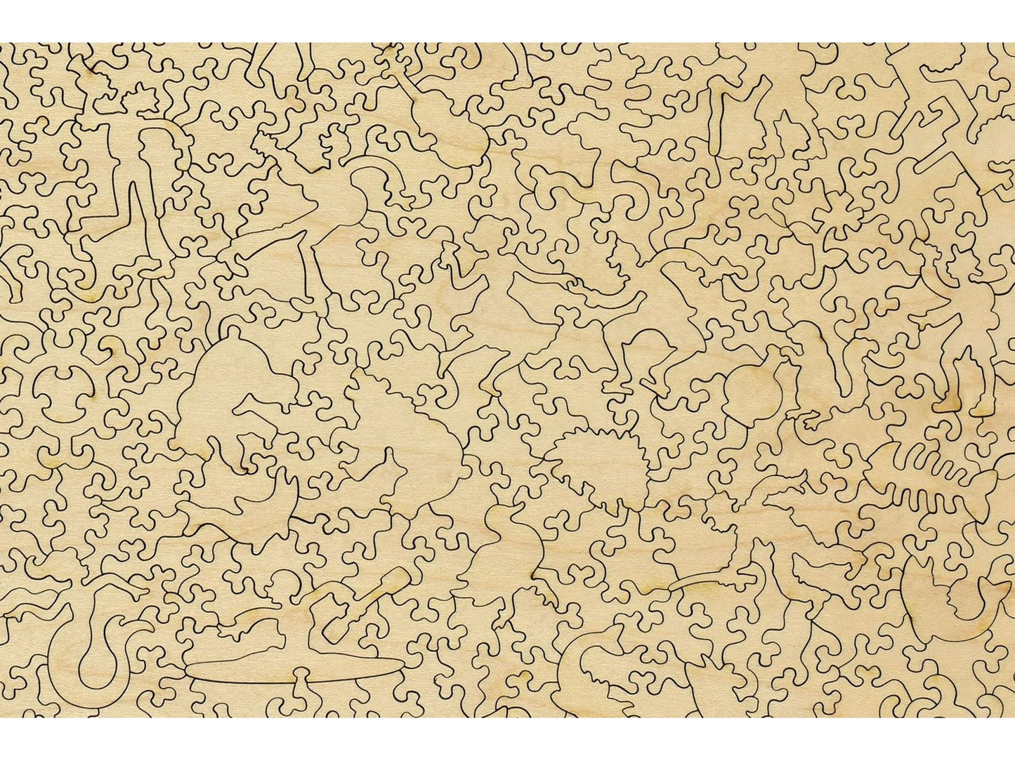 A closeup of the back of the puzzle, forest lakes.