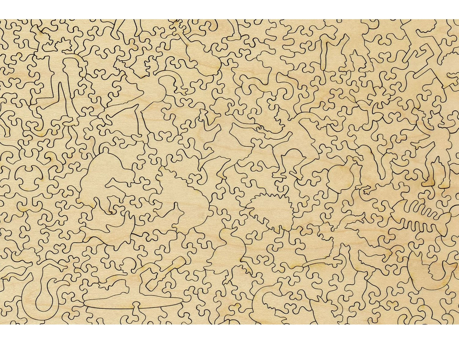 A closeup of the back of the puzzle, forest lakes.