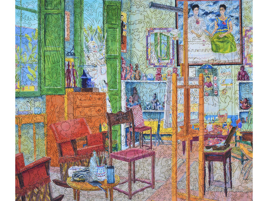 The front of the puzzle, Frida Kahlo's Studio.