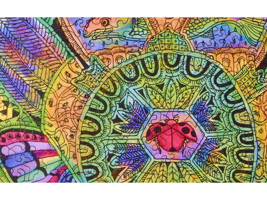 A closeup of the front of the puzzle, Frog.