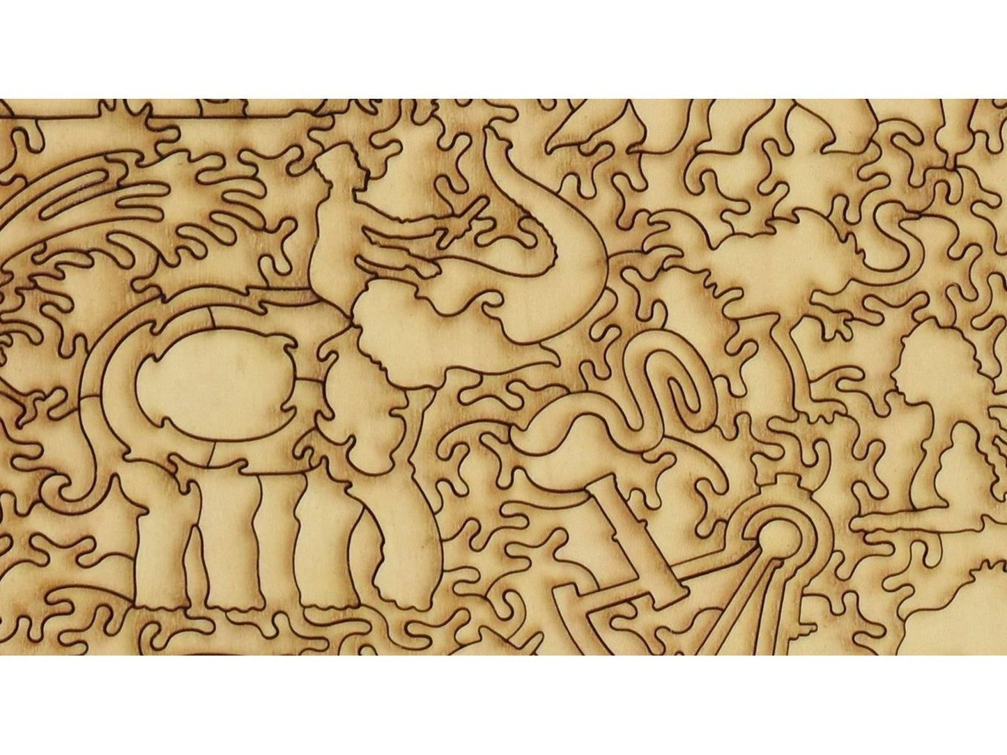 A closeup of the back of the puzzle, Grand Circuit Des Capitales, showing the detail in the pieces