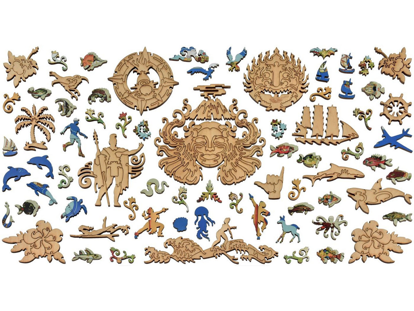 The whimsies that can be found in the puzzle, Hawaiian Islands.