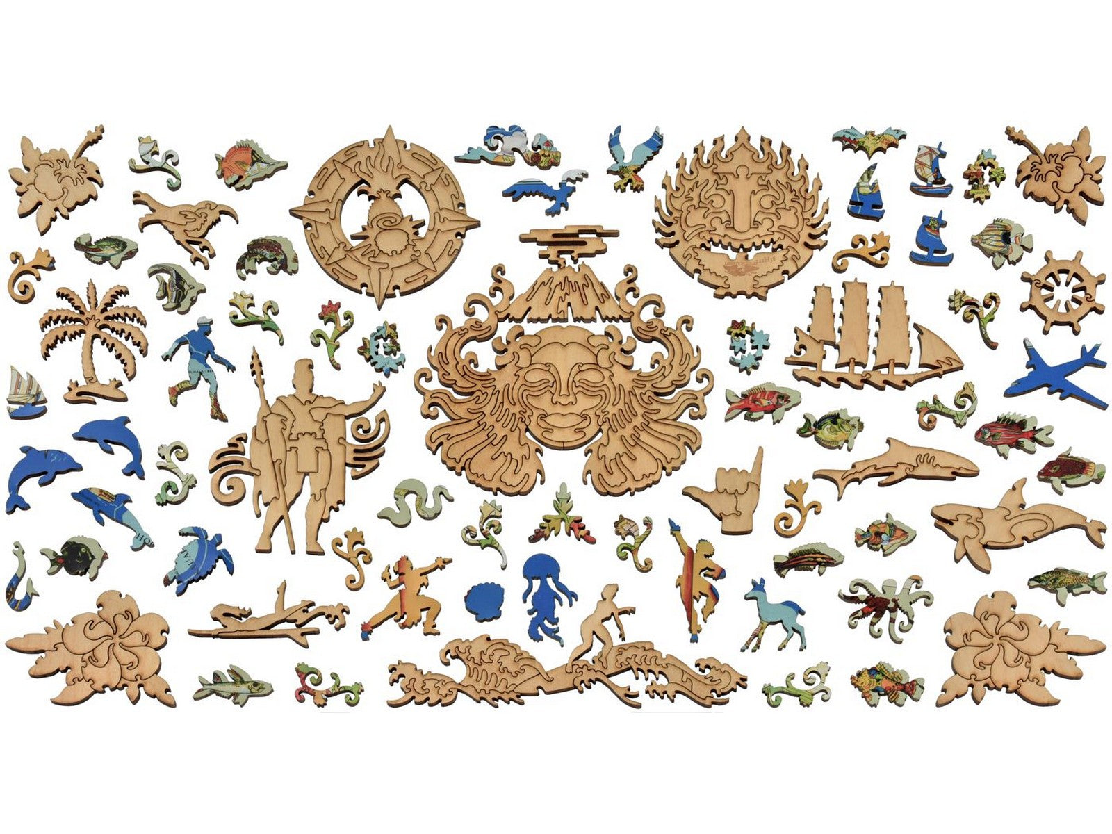 The whimsies that can be found in the puzzle, Hawaiian Islands.