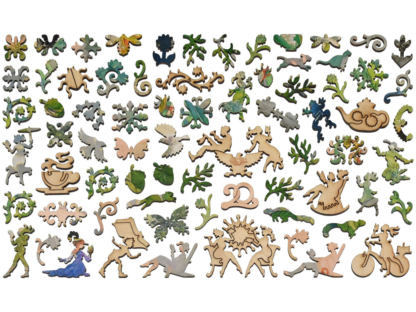 The whimsy pieces that can be found in the puzzle, Holiday Reading.