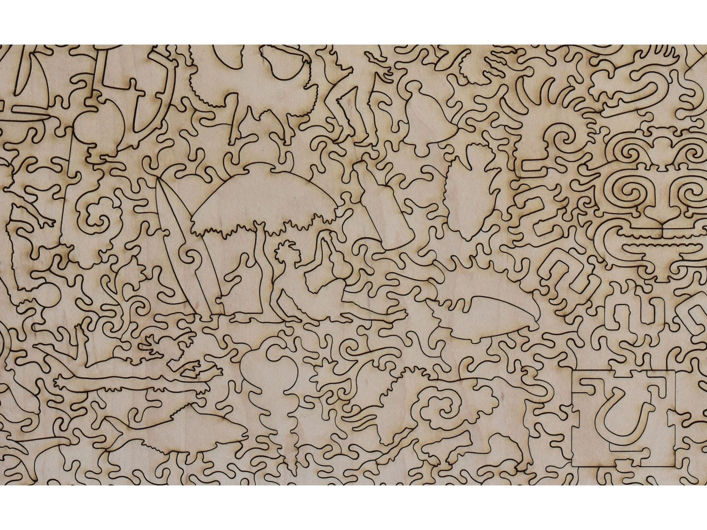 A closeup of the back of the Illustrated Map of the Republic of Mexico showing the detail of the pieces.