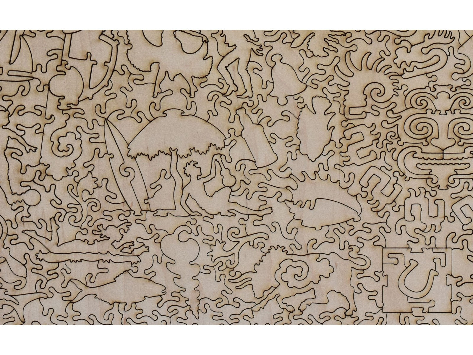 A closeup of the back of the Illustrated Map of the Republic of Mexico showing the detail of the pieces.