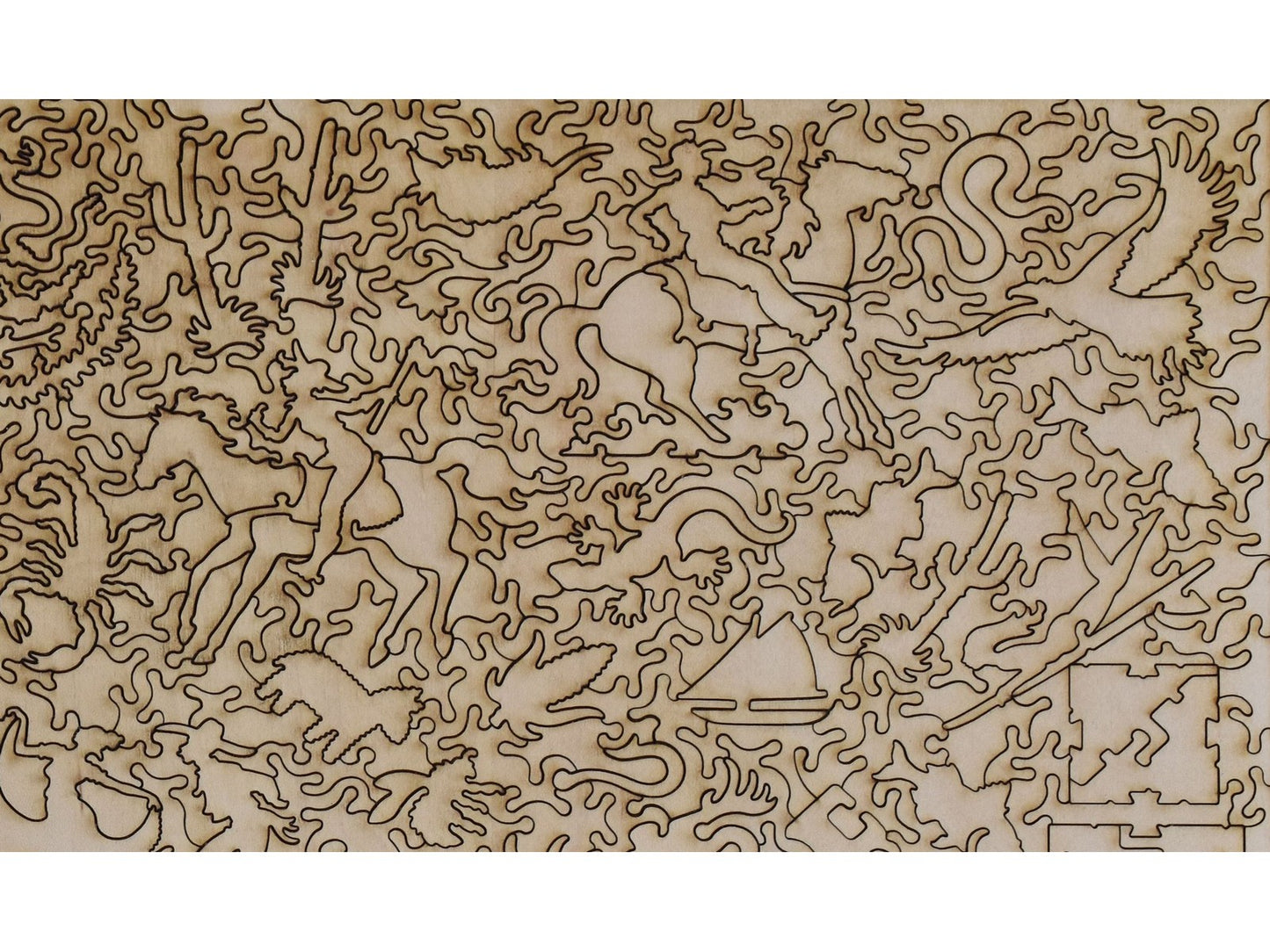 A second closeup of the back of the Illustrated Map of the Republic of Mexico showing the detail of the pieces.