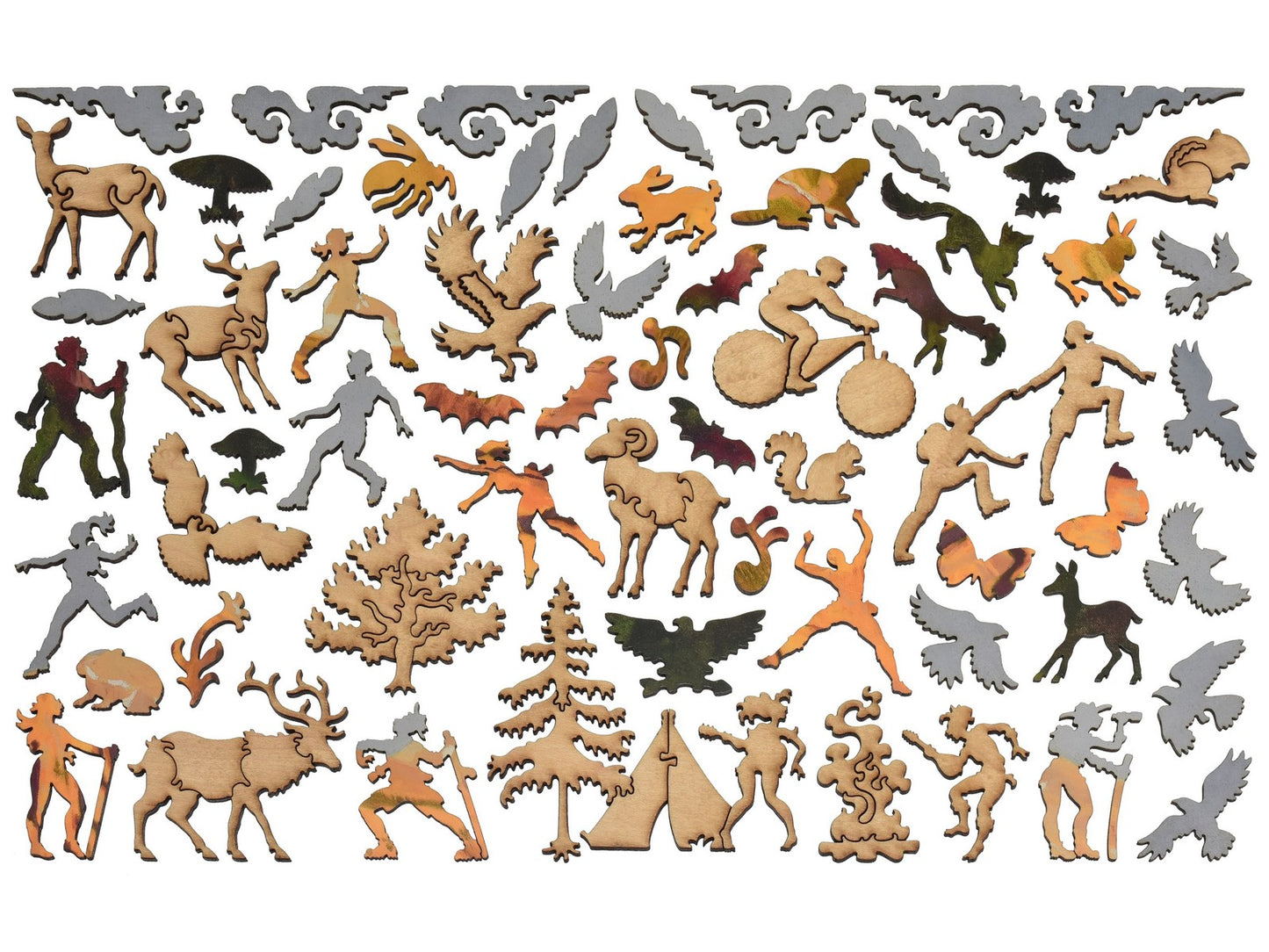 The whimsy pieces that can be found in the puzzle, Bridal Veil Falls.