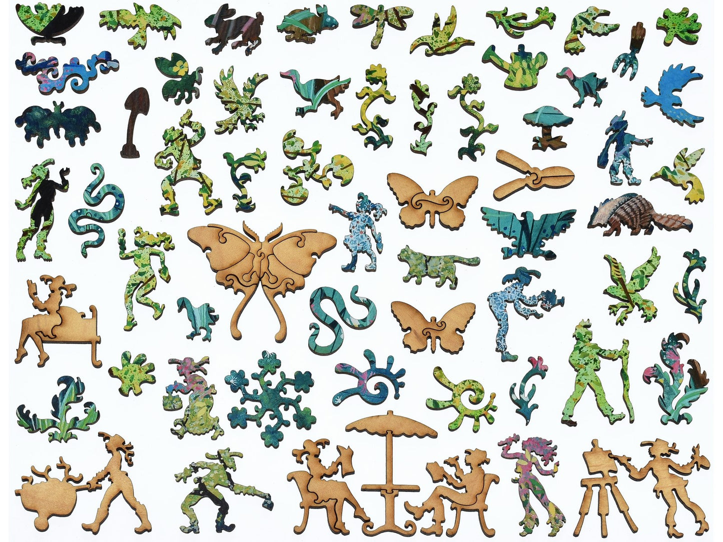 The whimsies that can be found in the puzzle, Jenny's Garden.