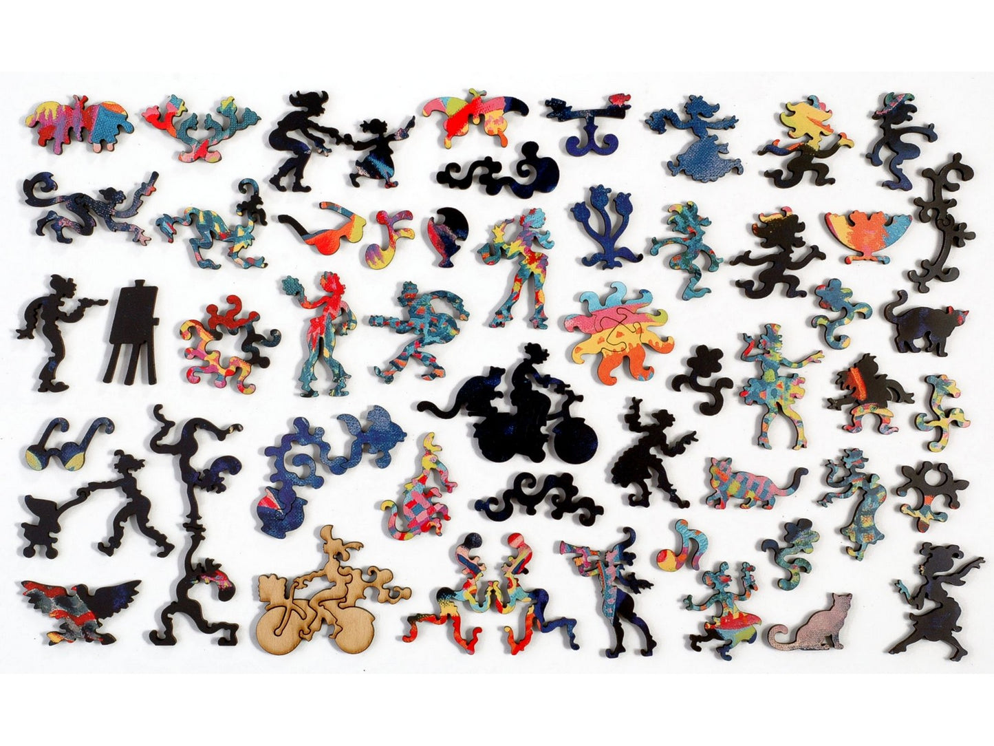 The whimsy pieces that can be found in the puzzle, Joseph Katz and His Coat of Many Colors.