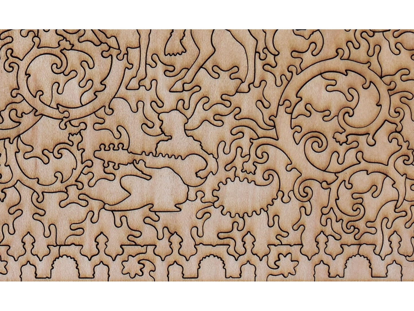 Second image for A closeup of the back of the puzzle, Maharana Sarup Singh Inspects a Prize Stallion, showing the detail in the pieces.