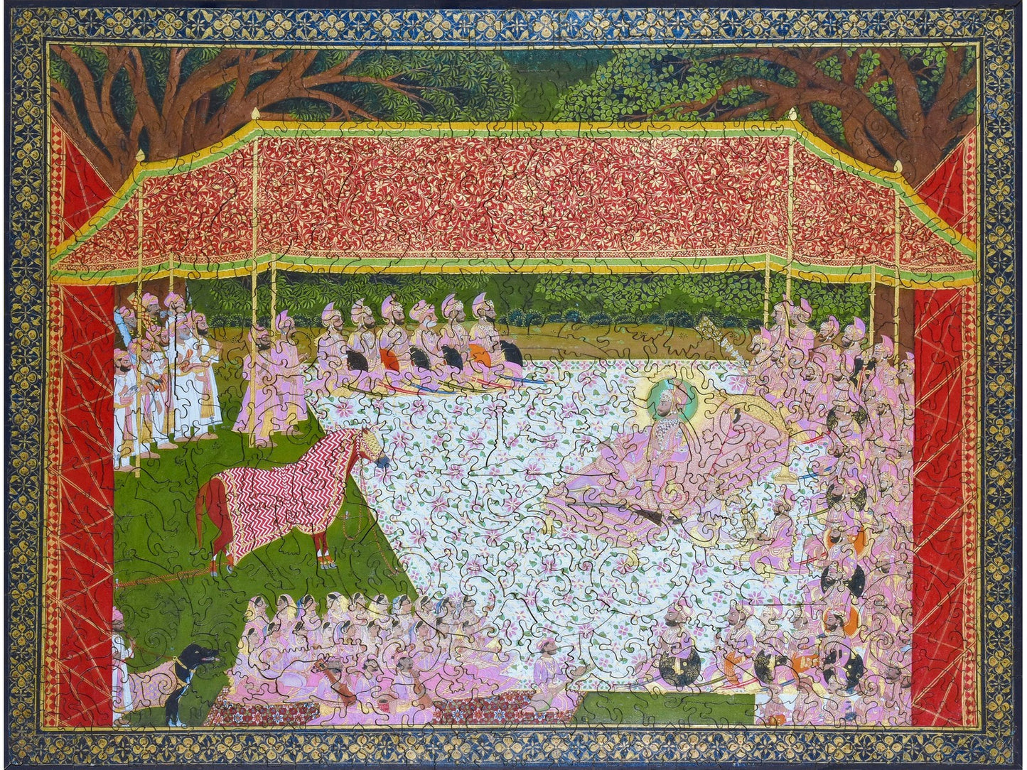 The front of the puzzle, Maharana Sarup Singh Inspects a Prize Stallion.