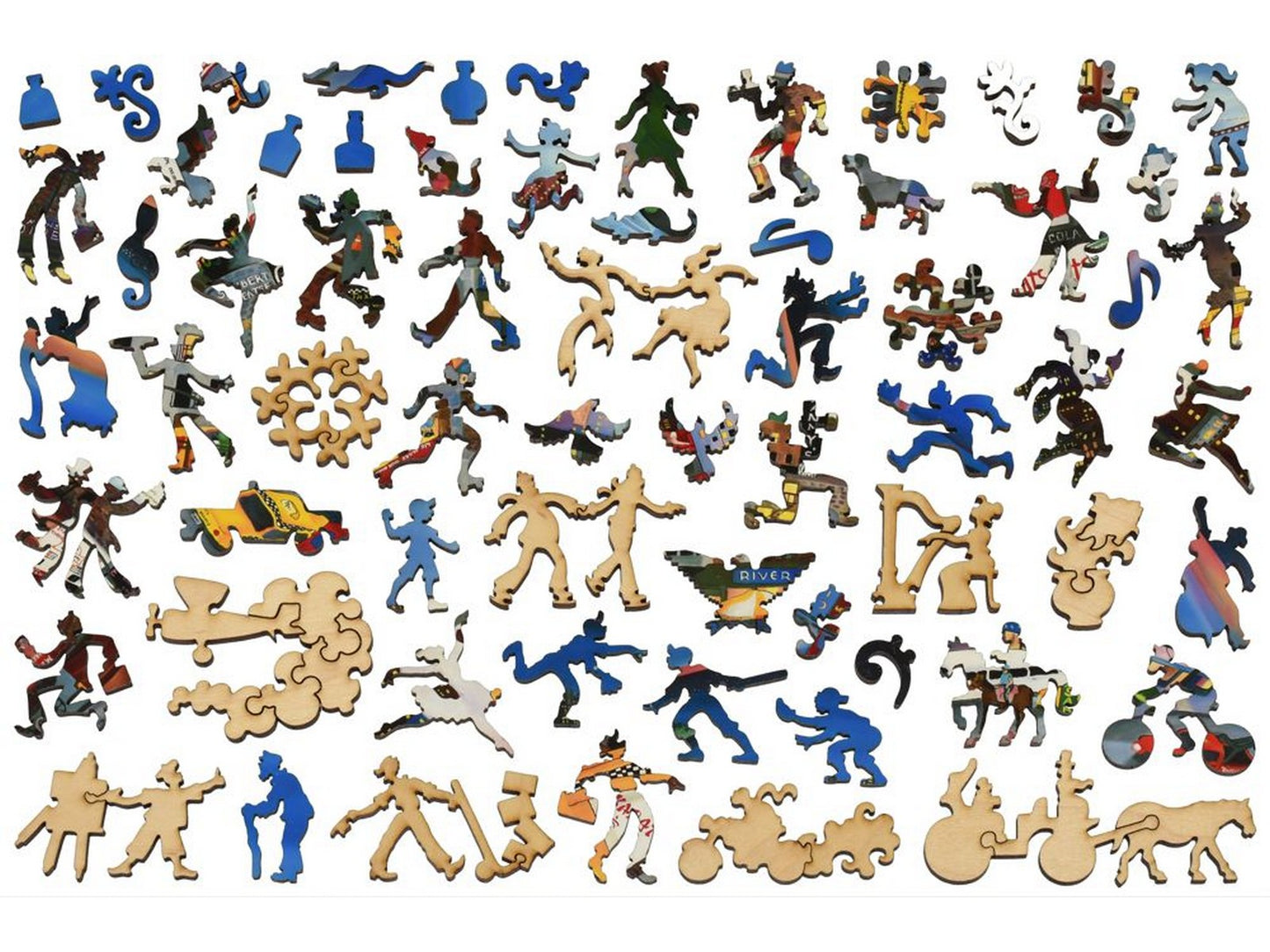 The whimsy pieces that can be found in the puzzle, Moonlight Over Manhattan.