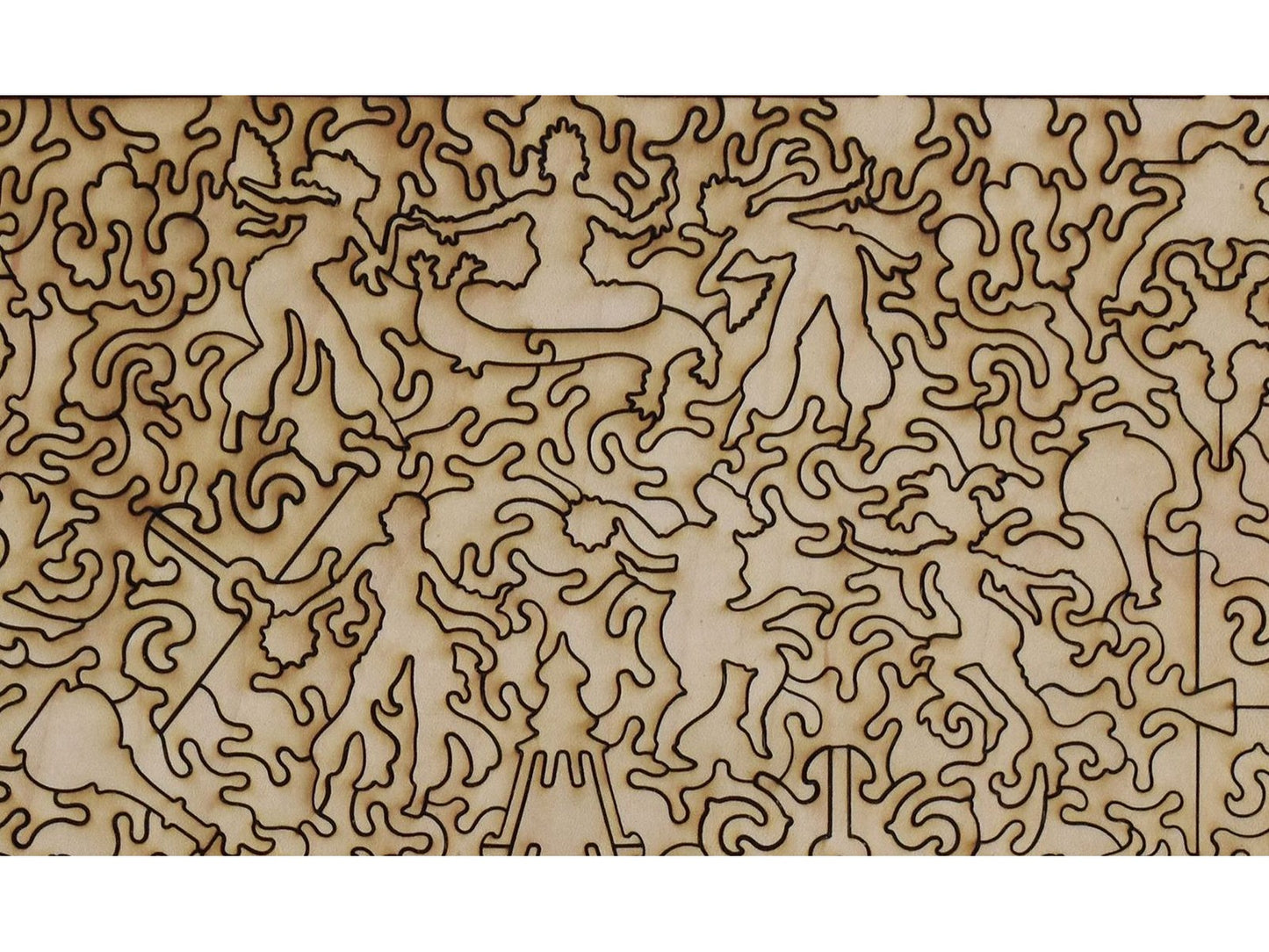 A closeup of the back of the puzzle, The Overseer's Tale, showing detail in the pieces.
