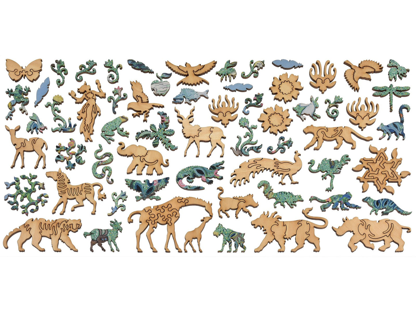 The whimsies that can be found in the puzzle, Peaceful Kingdom.