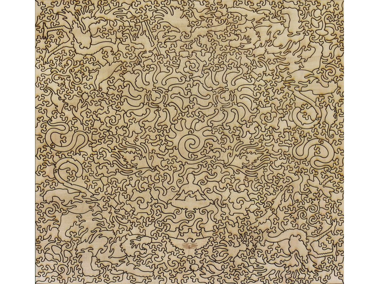 The back of the puzzle, Peacock and Pattern.