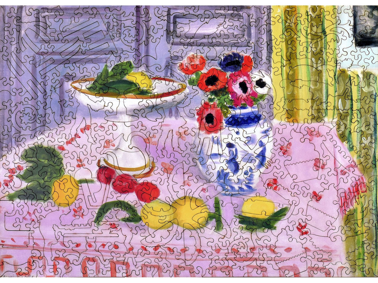 The front of the puzzle, The Pink Tablecloth.