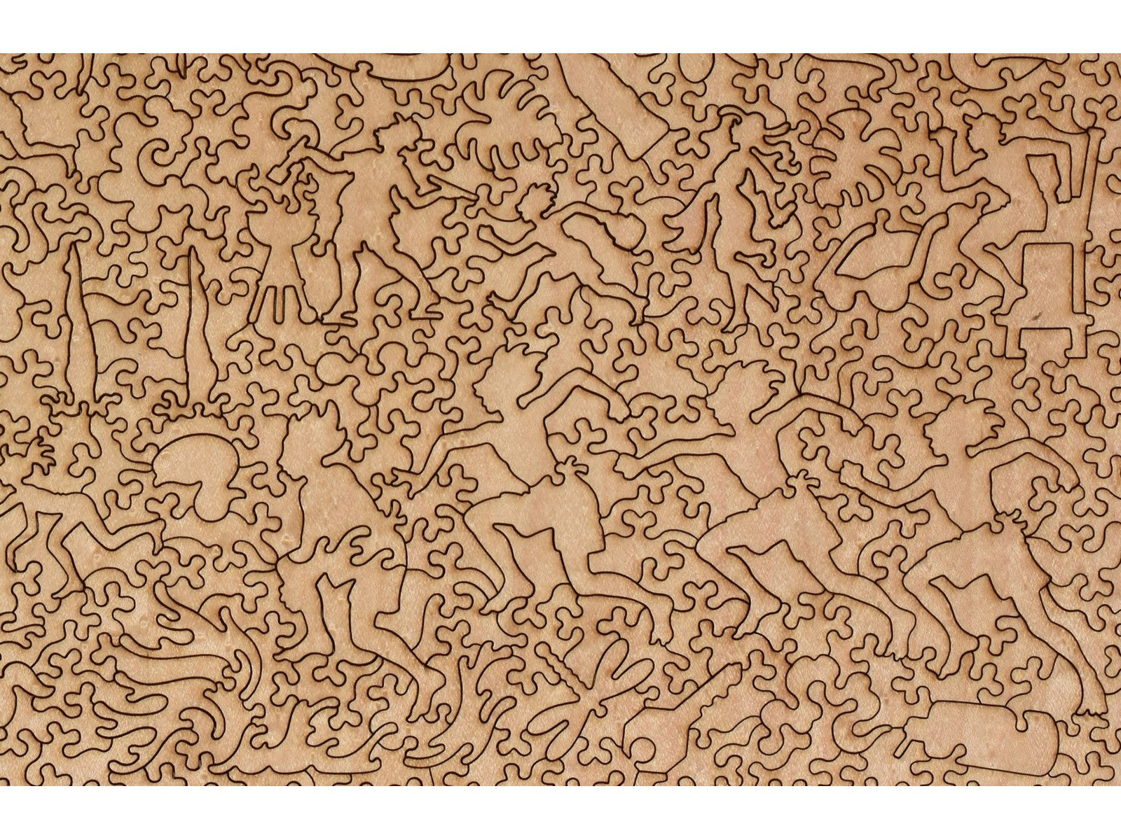 A closeup of the back of the puzzle, Pool Patterns, showing the detail in the pieces.