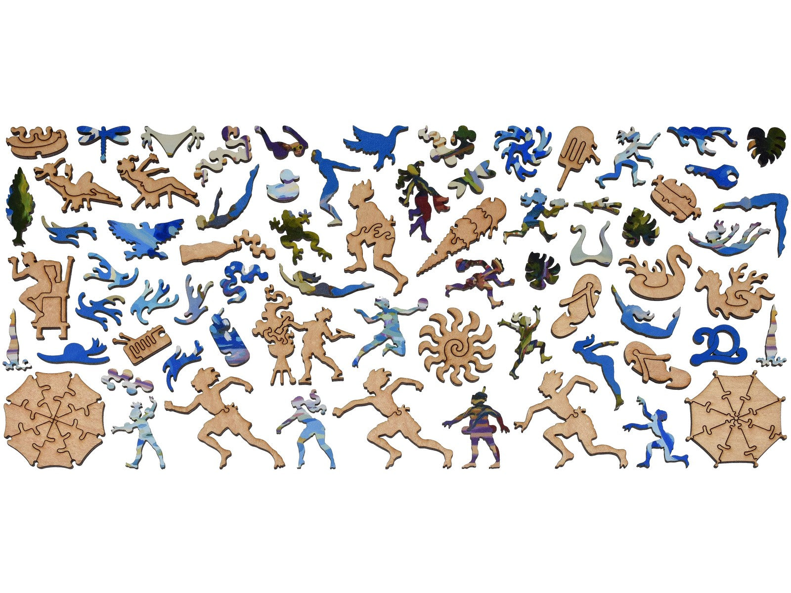 The whimsy pieces that can be found in the puzzle, Pool Patterns.