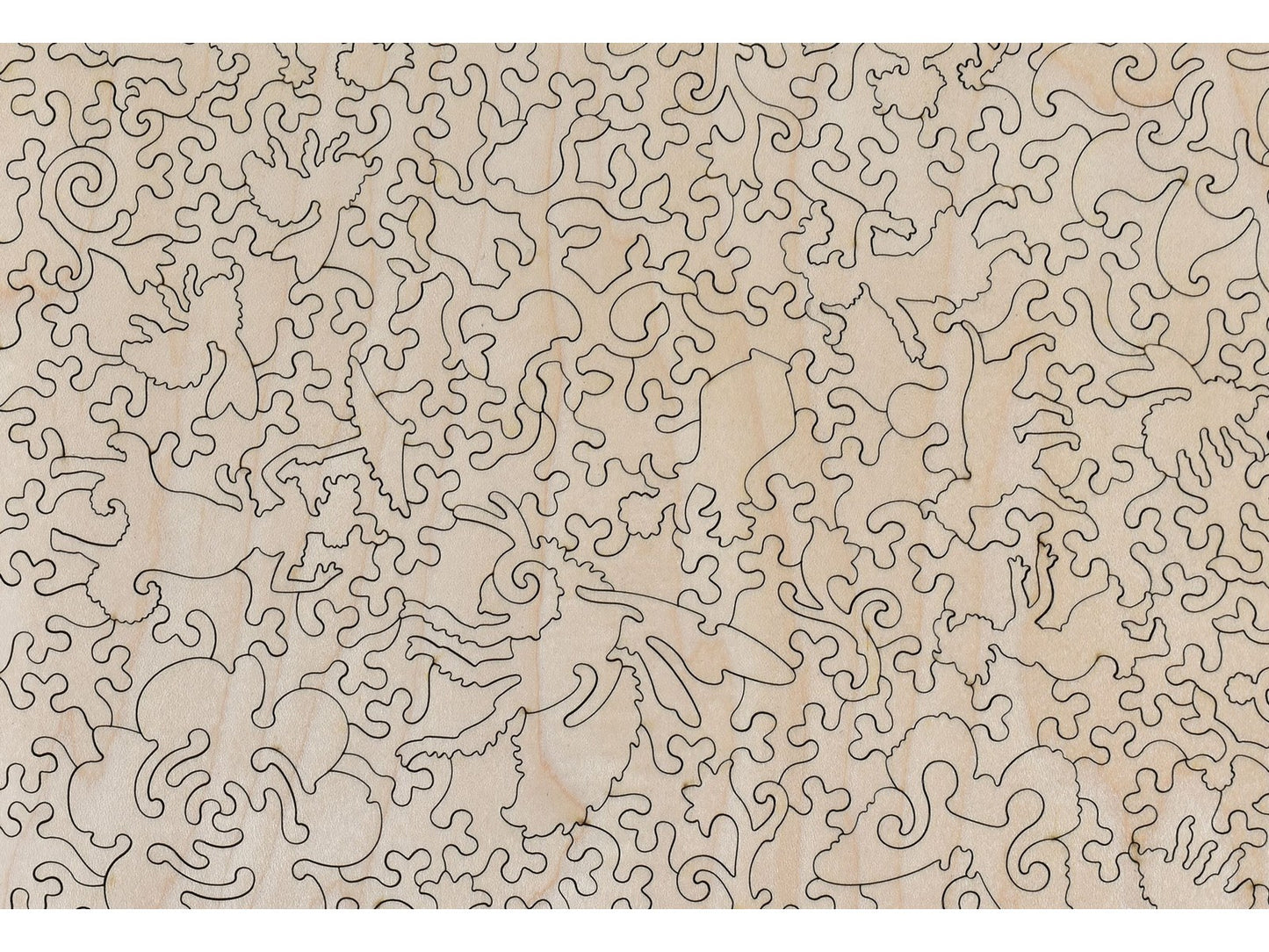 A closeup of the back of the puzzle, Poppy, showing the detail in the pieces.