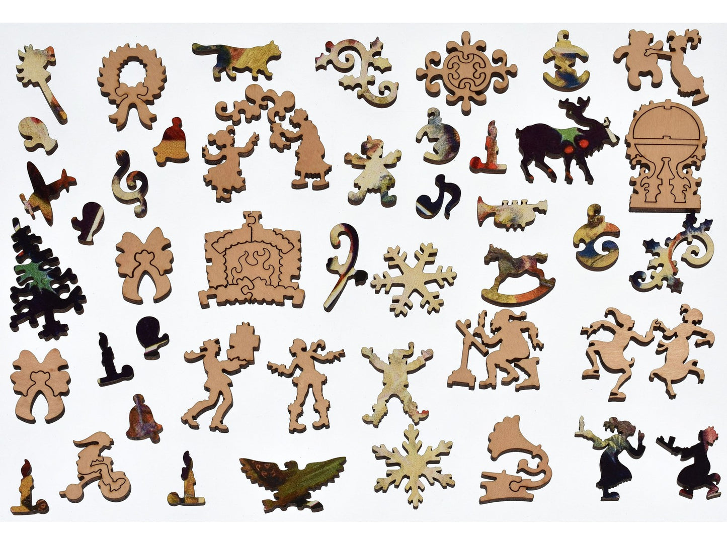 The whimsies that can be found in the puzzle, Santa Claus Preparing for His Annual Visit.