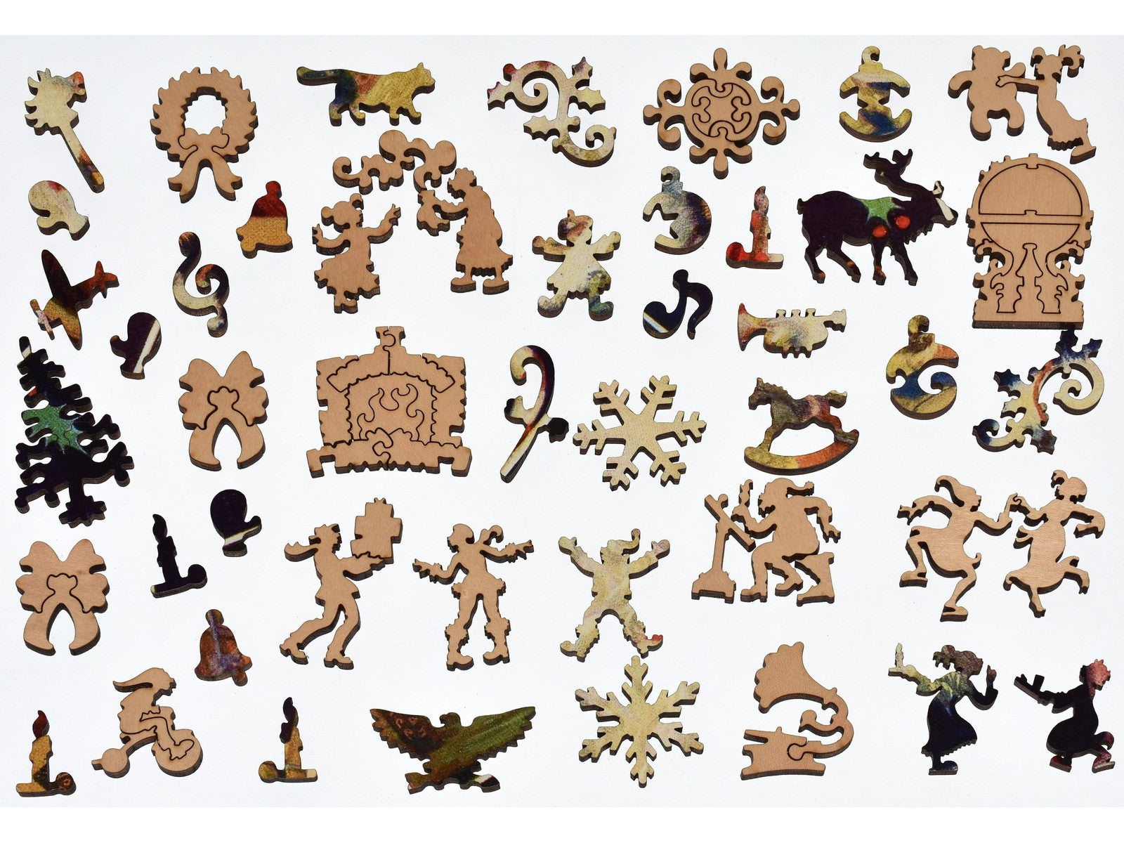 The whimsies that can be found in the puzzle, Santa Claus Preparing for His Annual Visit.
