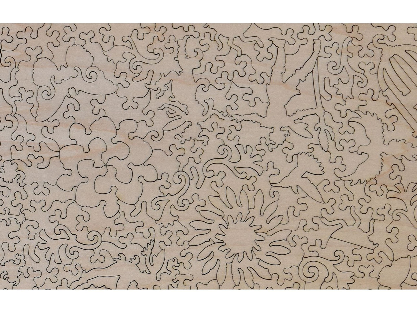 A closeup of the back of the puzzle, Social Graces.