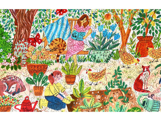 A closeup of the front of the puzzle, Summer Dreams, showing the detail in the pieces.